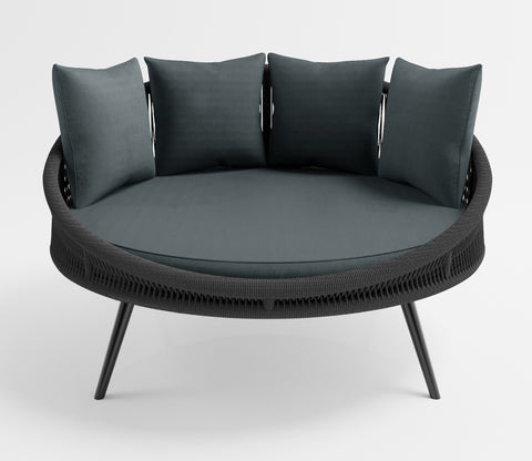 Grey Rope Daybed With Grey Cushions