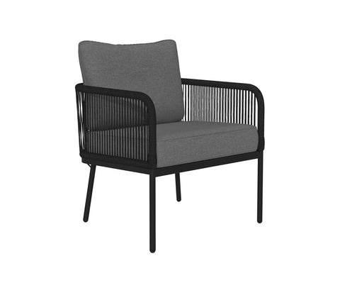Grey Rope 4 Seater Sofa Set With Rectangle Table And Grey Cushions