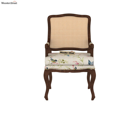 Kelvin Cane Arm Chair with Backrest (Cotton, Cream Robins)
