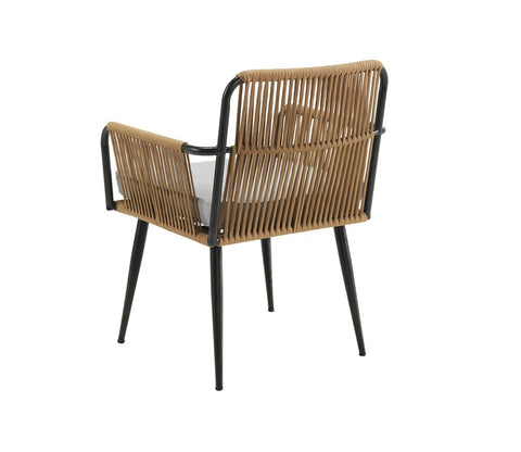 Beige Rope 2 Seater Chair With Table and Cushions Balcony Set