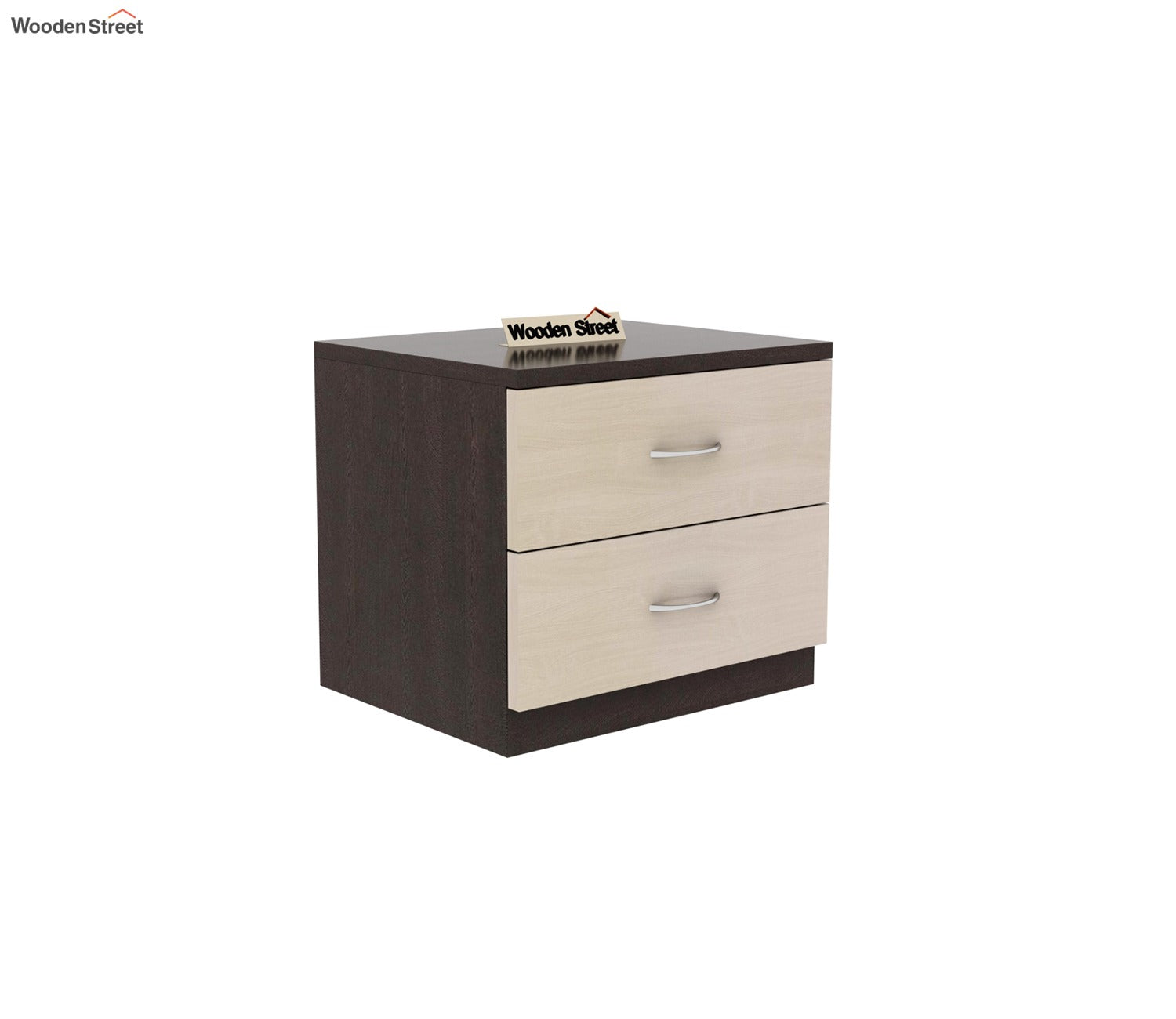 Carmen Bed Side Table (Flowery Wenge - Ice Beech Finish)