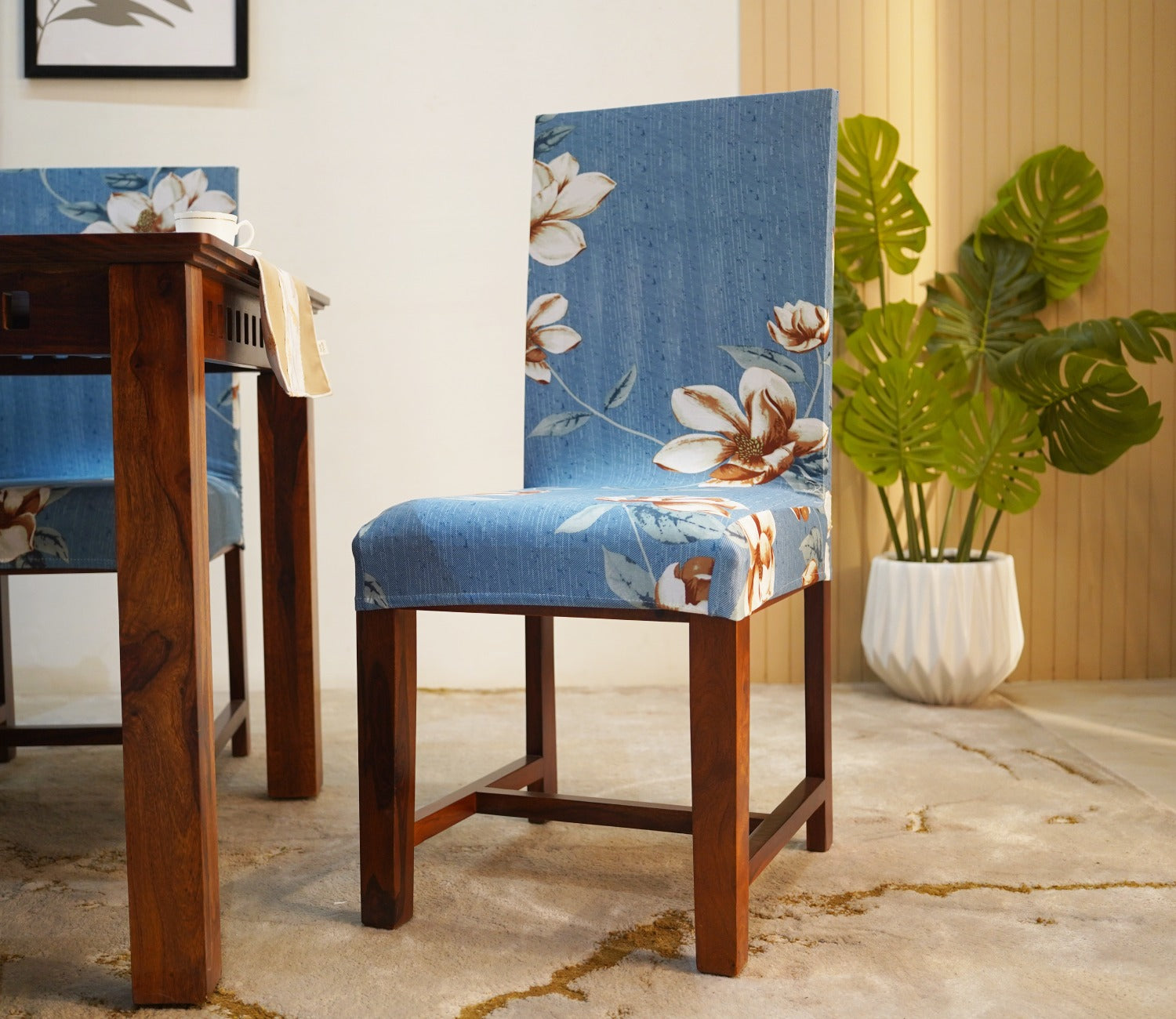 Adina Floral Printed Polyester Spandex 1 Piece Chair Cover
