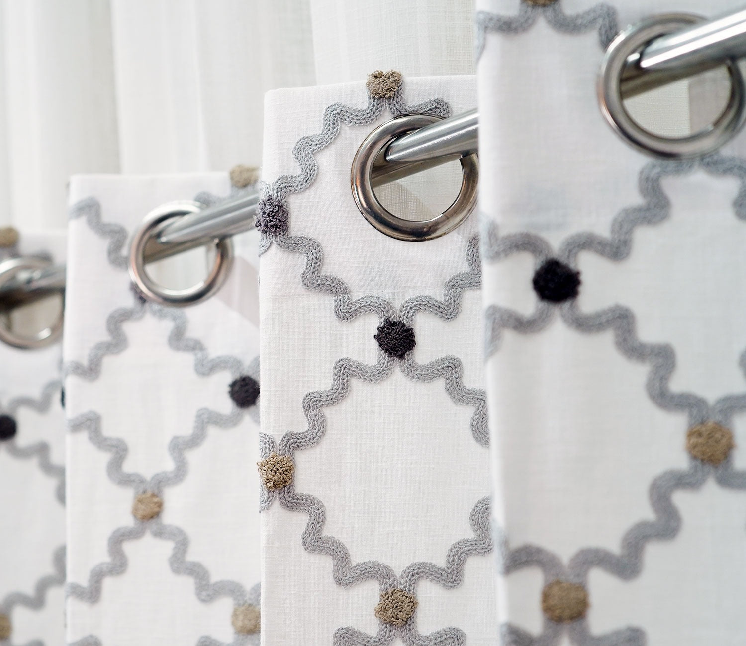 Mesh Door 1 Piece Sheer Curtain (Grey, 7 Feet)