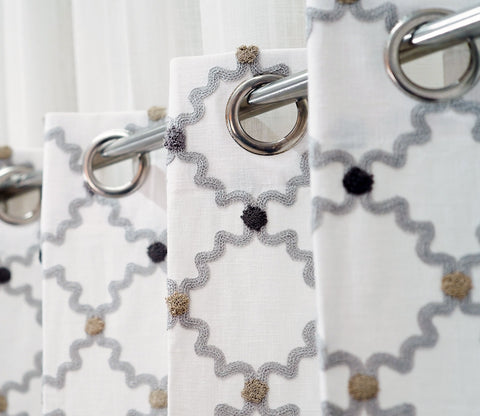 Mesh Door 1 Piece Sheer Curtain (Grey, 7 Feet)