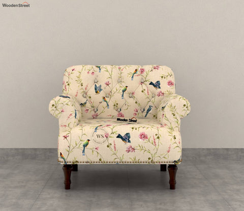 Parker 1 Seater Sofa (Cotton, Cream Robins)