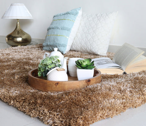 Golden Soft Shaggy Carpet - 6 x 4 Feet