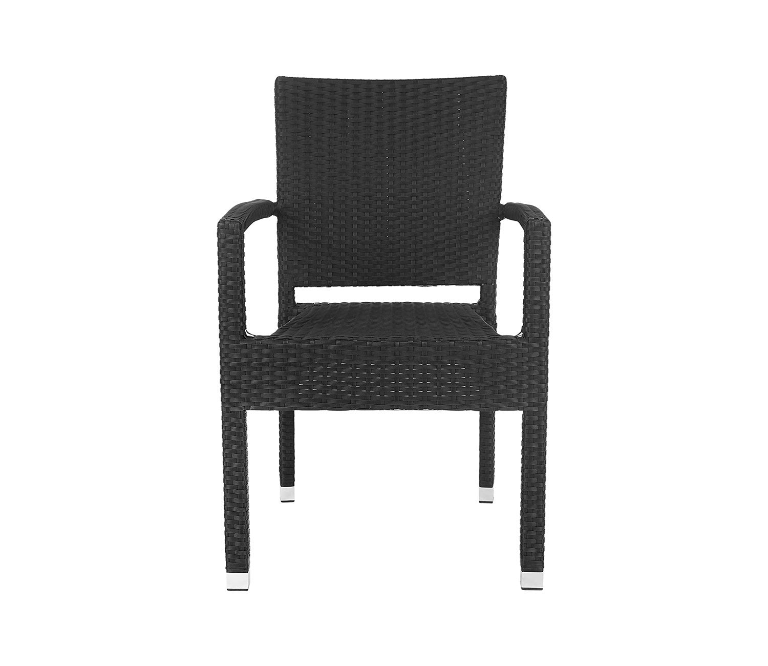 Black Rattan And Wicker Patio Chair (Set Of 2)