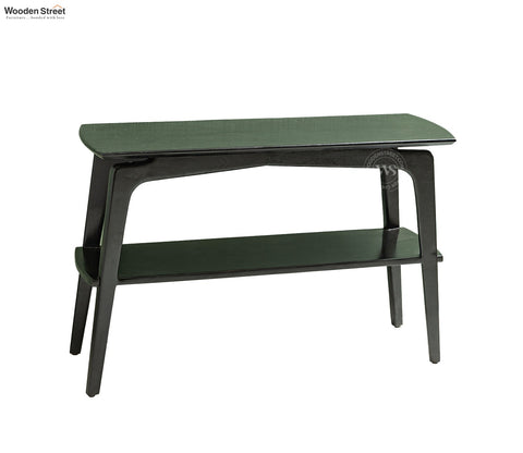Tudor Premium Mango Wood Double Tier Console Table (Black Finish)