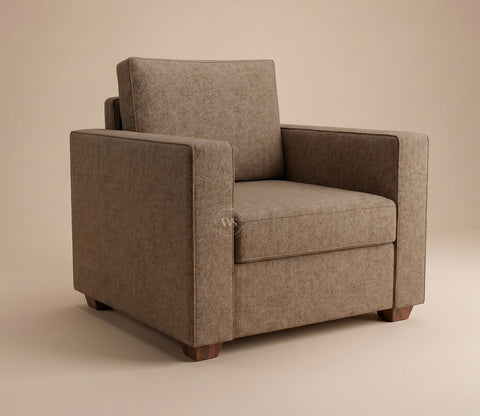 Albus One Seater Fabric Sofa (Sand Brown)