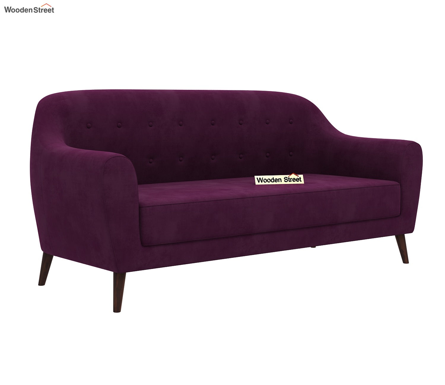 Sibert 3 Seater Fabric Sofa (Mulberry Pink)