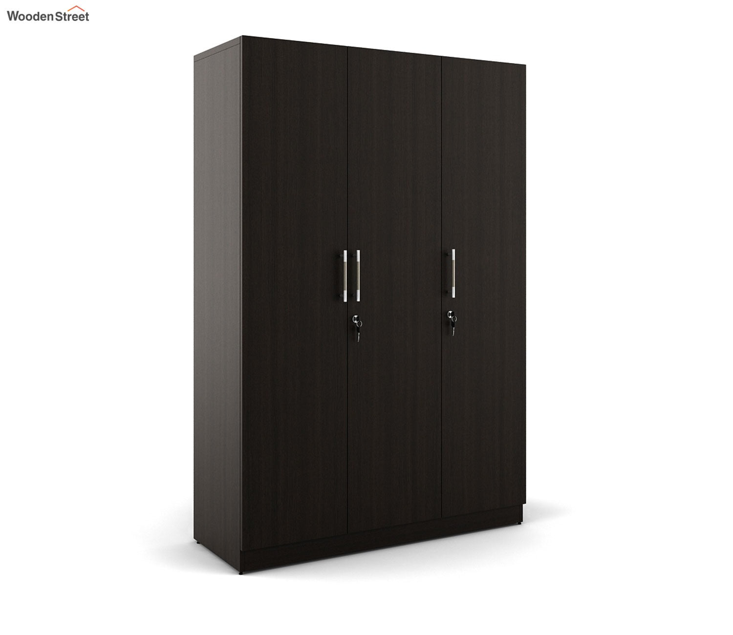 Kosmo Optima 3 Door Engineer Wood Wardrobe (Flowery Wenge Finish)