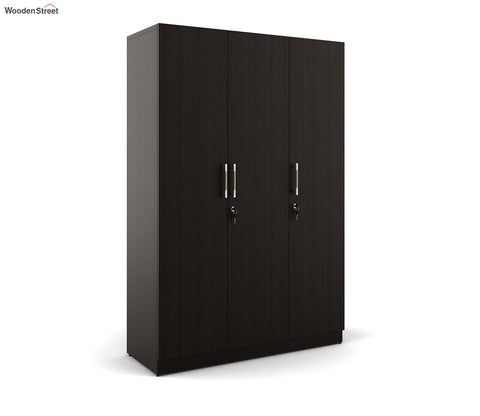 Kosmo Optima 3 Door Engineer Wood Wardrobe (Flowery Wenge Finish)