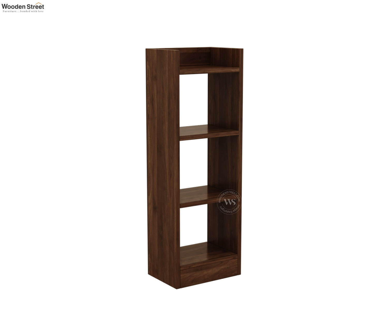 Fleming Engineered Wood Book Shelf With Open Storage (Columbian Walnut Finish)
