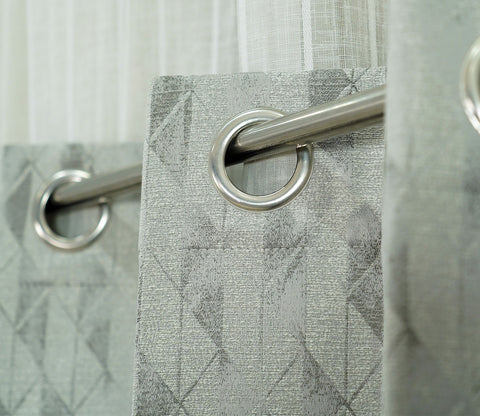 Diamond Cut 1 Piece Blackout Curtain (Grey, 7 Feet)