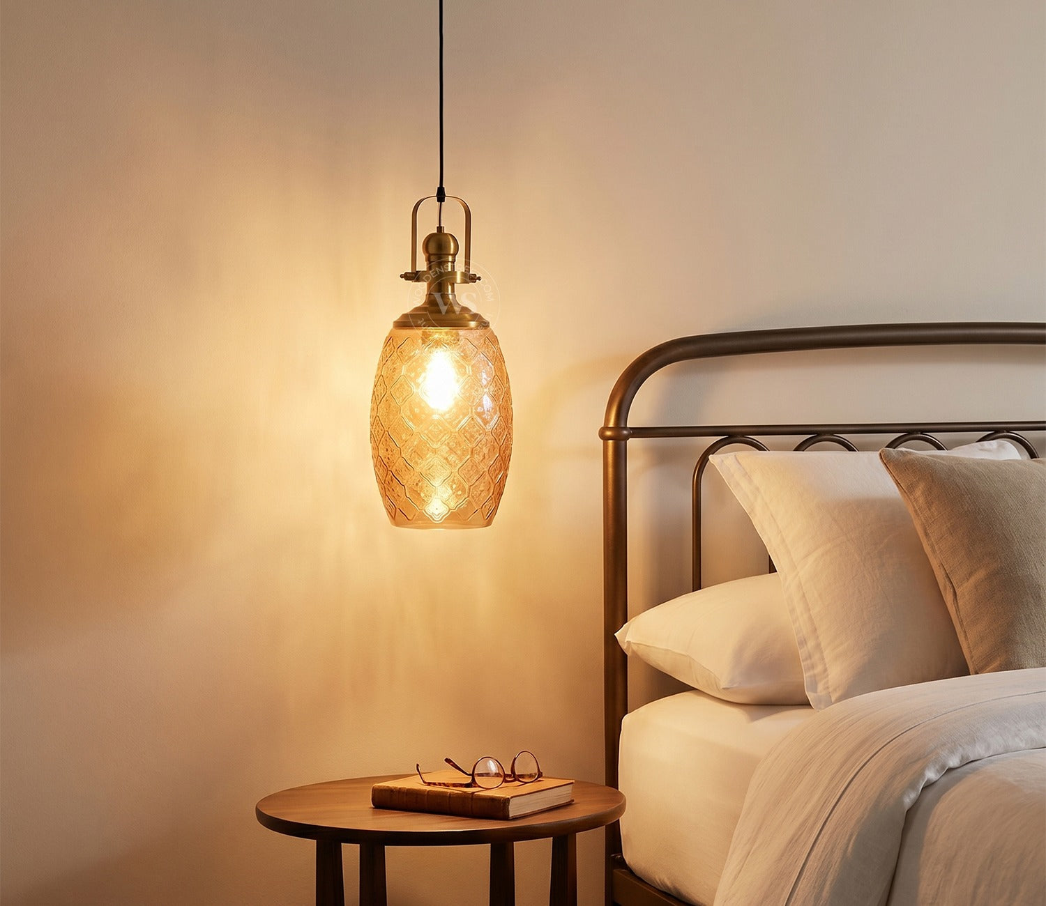 Sylvia Glass Lampshade Hanging Lights (Amber)