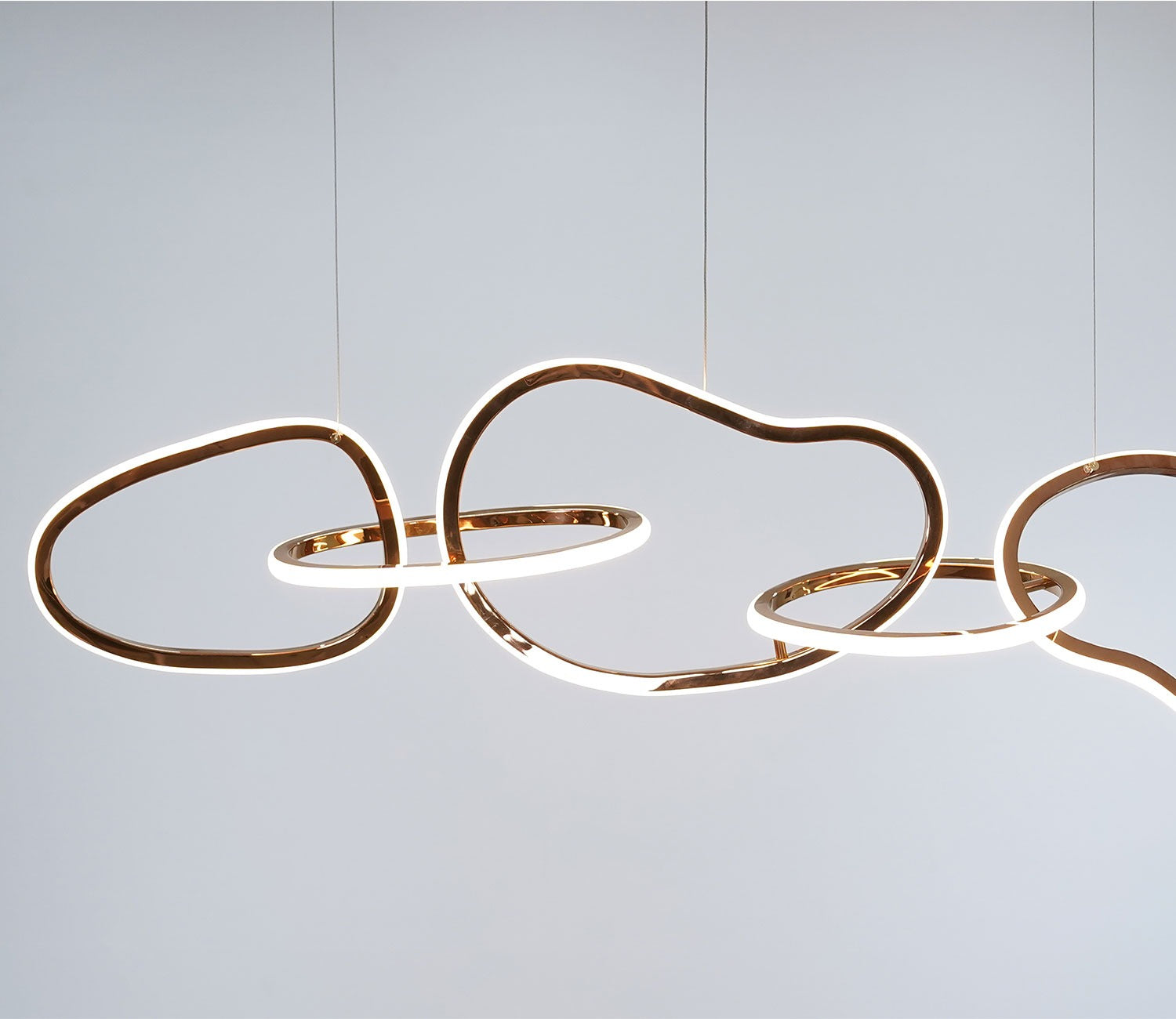 Radiant Metal 5 Rings LED Chandelier