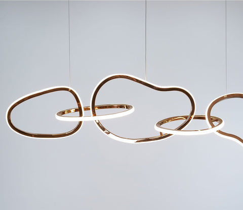 Radiant Metal 5 Rings LED Chandelier
