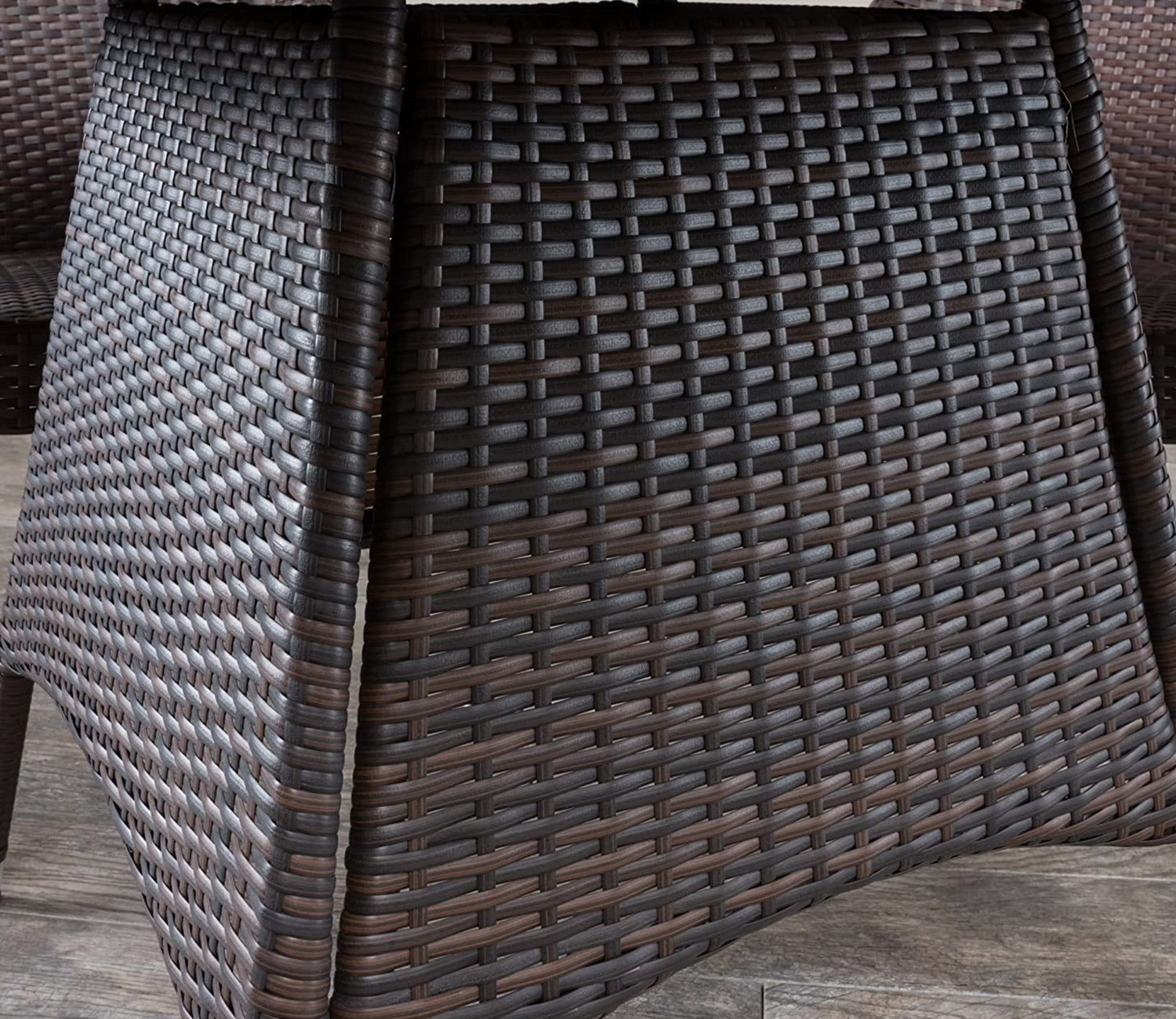Dark Brown Wicker And Rattan 4 Seater Dining Outdoor Patio Set