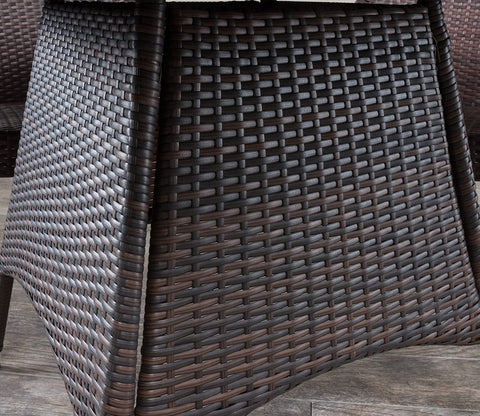 Dark Brown Wicker And Rattan 4 Seater Dining Outdoor Patio Set