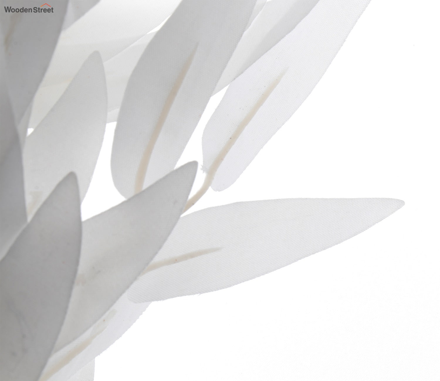 Wholesome Feathers Artificial Plant Plastic Iron Leaf- Set Of 3 (White)