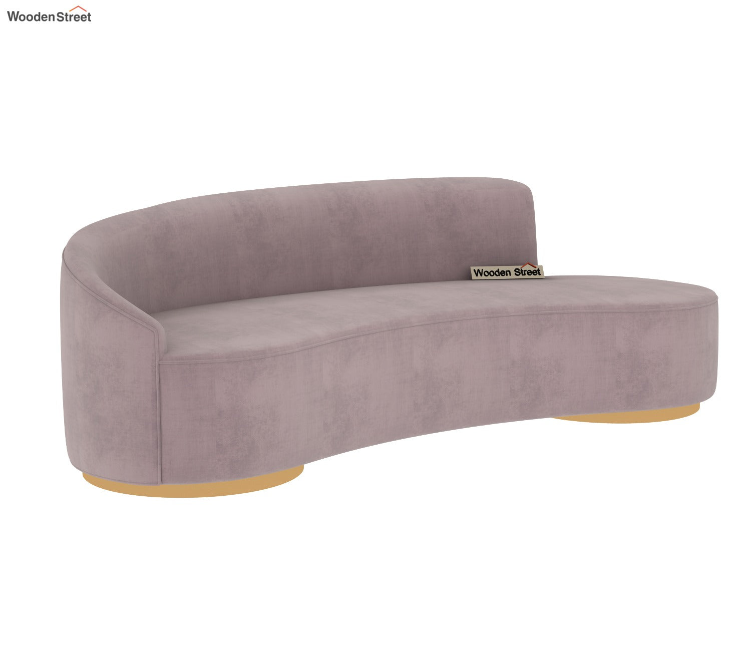Osbert 3 Seater Curved Sofa (Velvet, Salmon Pink)