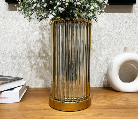 Bloom Golden Shelter Vase (S, Gold)