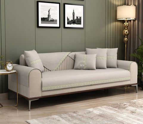Cambridge 3 Seater Premium Sofa Cover - Set of 9 (Cashew White)
