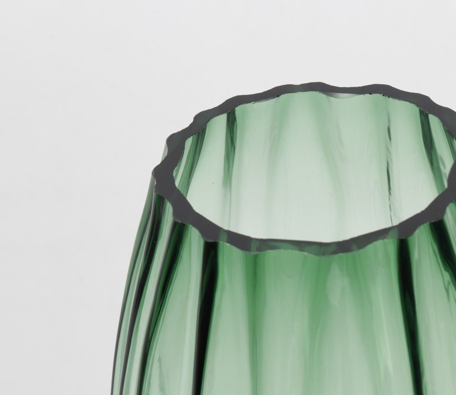 Greenwish Diamnond Textured Vase (Dark Green, L)