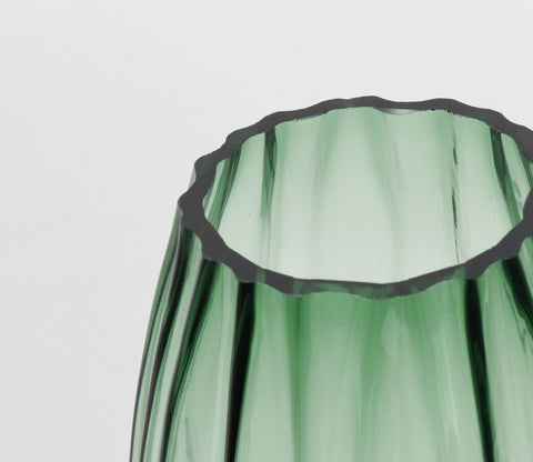 Greenwish Diamnond Textured Vase (Dark Green, L)