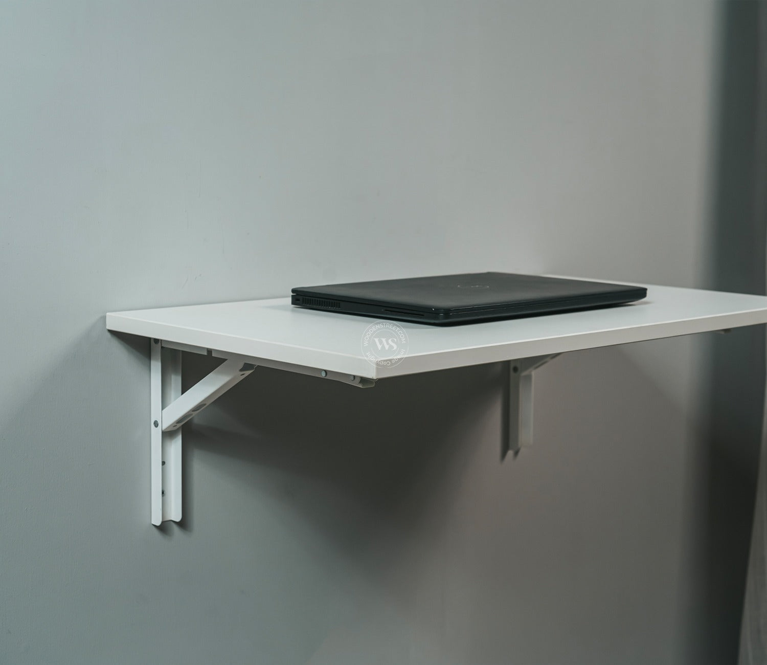 Stanko Foldable Wall Mounted Engineered Wood Study Table (Frosty White Finish)