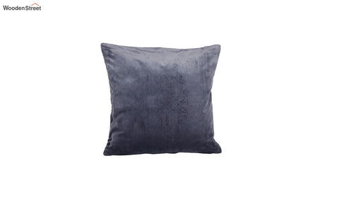 Velvet Quilted Cushion Cover - Set Of 1 (Grey, 18 x 18 inch)