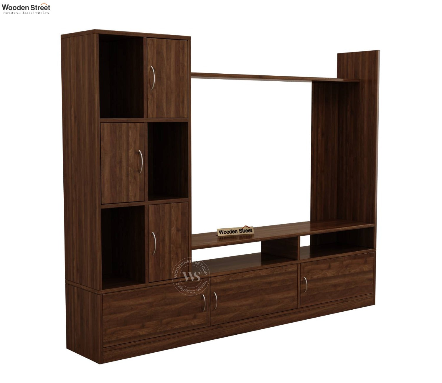 Wayne Engineered Wood TV Unit With Cabinets (Columbian Walnut Finish)