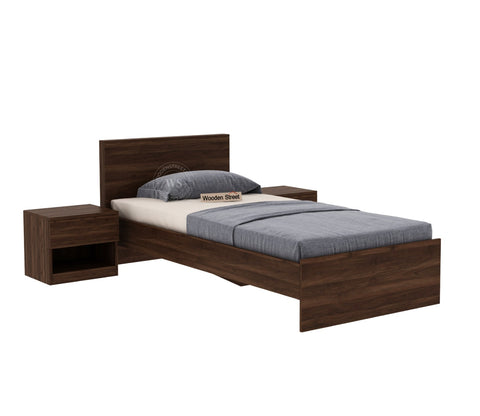 Clemency Bed without Storage (Single Size, Columbian Walnut Finish)