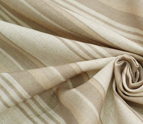 Cream Stripe Printed Cotton Fabric
