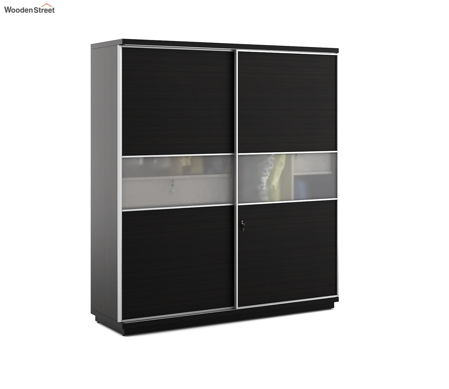 Kosmo Universal 2 Door Sliding Wardrobe (Flowery Wenge Finish)