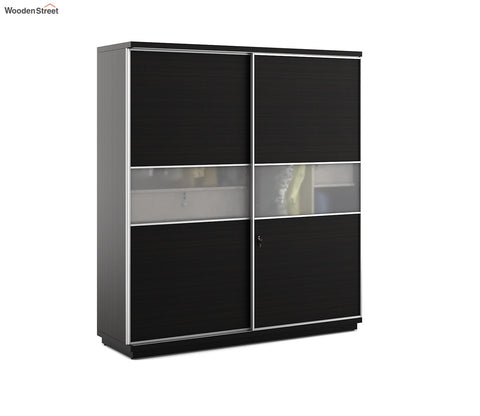 Kosmo Universal 2 Door Sliding Wardrobe (Flowery Wenge Finish)