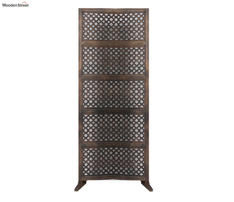 Mateo Floral Hand Carved Wooden Room Divider Single Panel With Stand