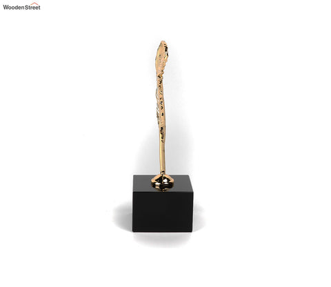 Timeless Feathers Console Table Decor- Leaf Alloy (S, Gold)