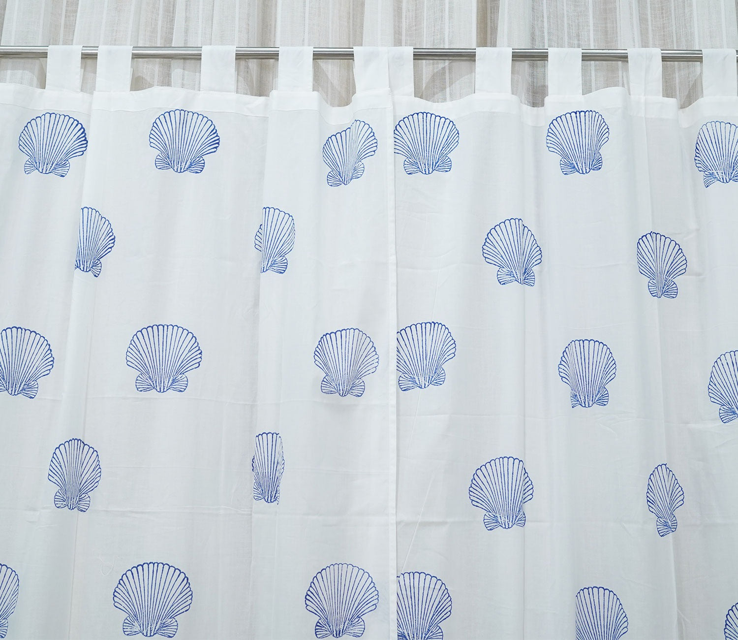Shell 1 Piece Door Curtain (White, 7 Feet)