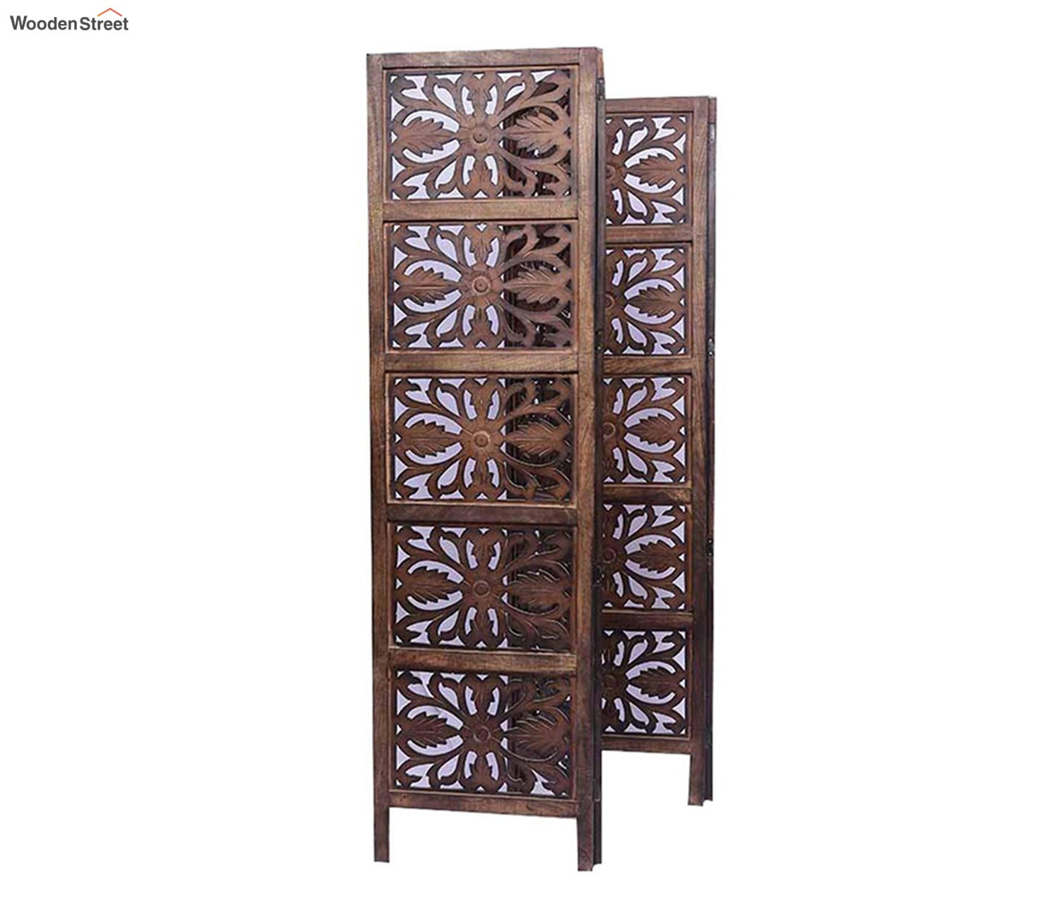 Aiba 4 Panel Carved Wooden Partition