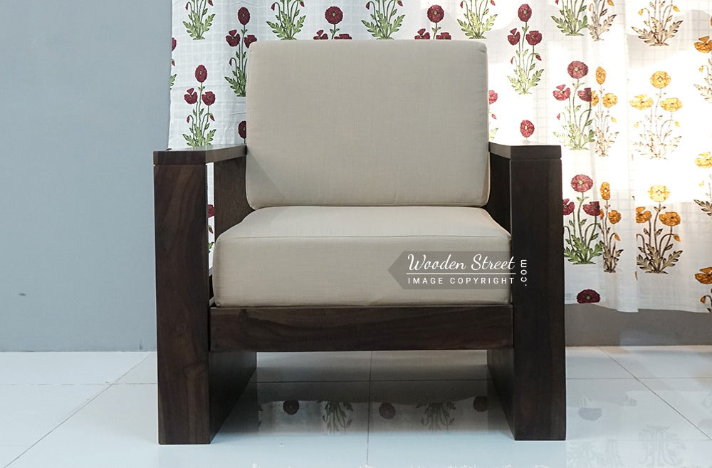 Winster 1 Seater Wooden Sofa (Walnut Irish Cream)