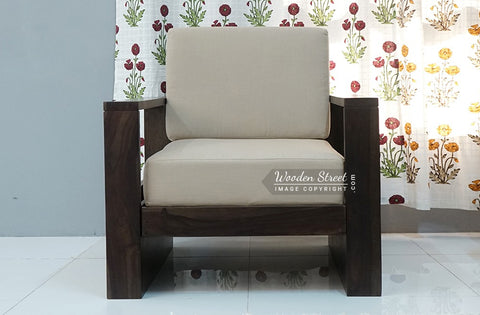Winster 1 Seater Wooden Sofa (Walnut Irish Cream)