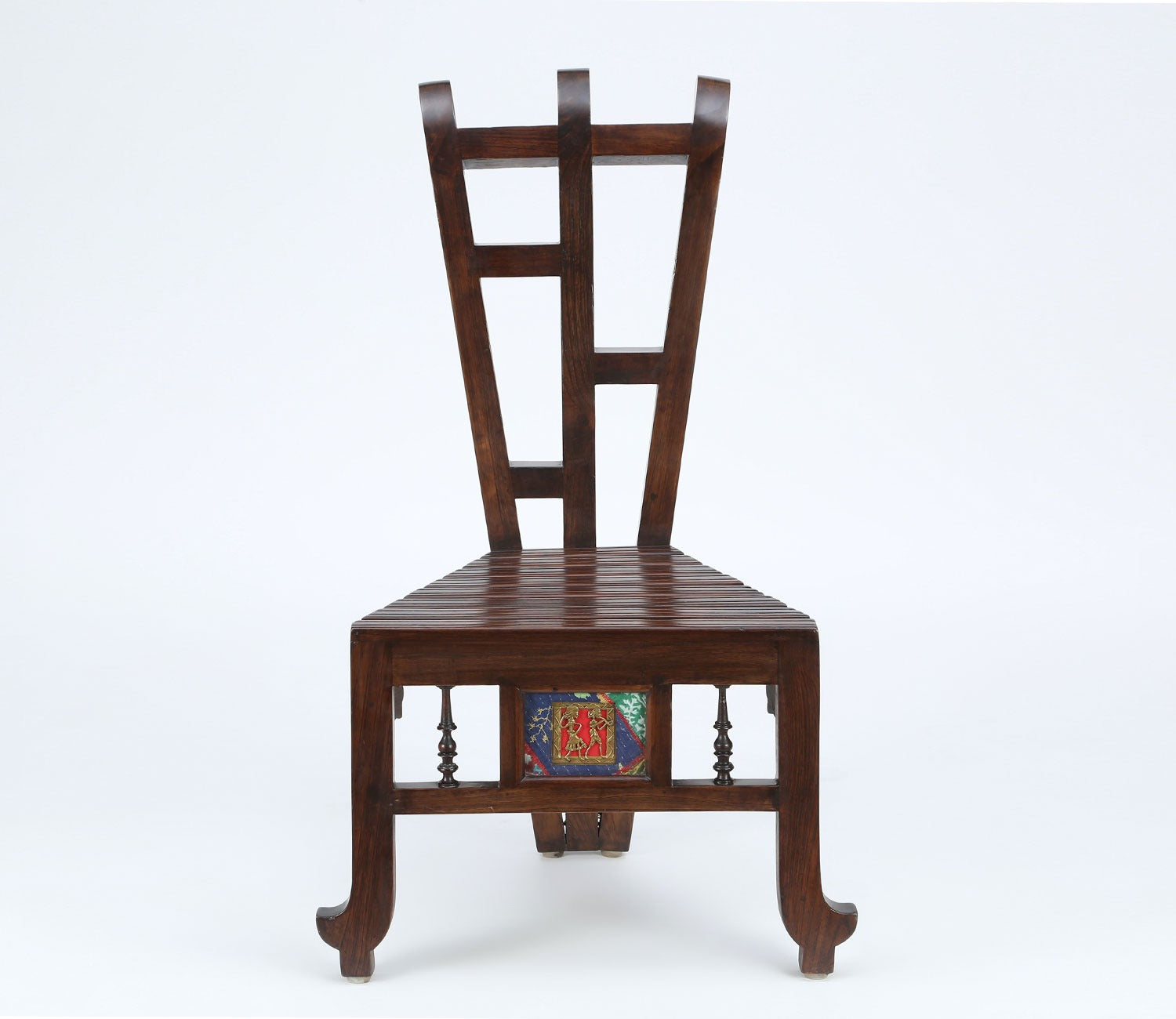 Vitta Slipper Chair in Striped Wood style finished in Walnut Colour