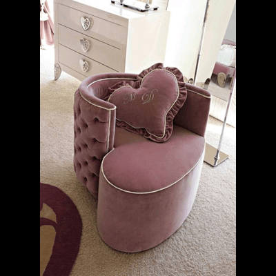Trueliving Romantic Pink Table Stool (Table H 30 x W 34 x D 18 Stool H 18 x W 16 x D 14)