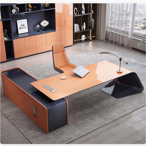 Trueliving Royal Orange Office Table Living Room H 14 x W 33 x D 33