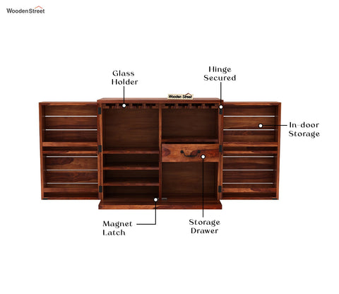 Abril Bar Cabinet (Honey Finish)