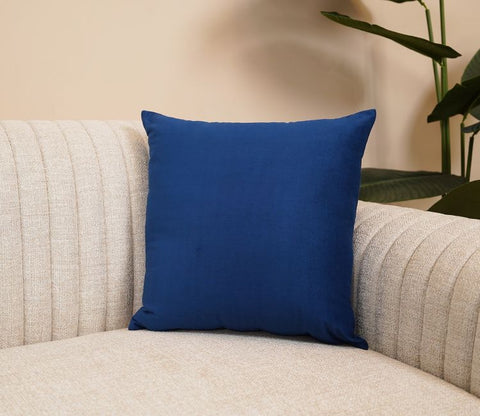 Cupid Velvet Cushion Cover - Pack of 1 (16 x 16 Inch, Indigo Blue)