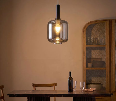 Lustrous Glass Pendant Light (Grey)