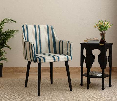 Aureya Upholstered Arm Chair (Blue Stripe)