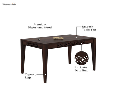 Cambrey 6 Seater Dining Set with Cushioned Chair (Walnut Finish)